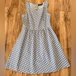The Limited Chambray Blue and White Polka Dot Dress